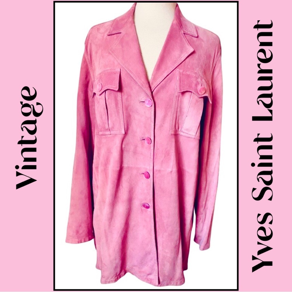 Vtg YVES SAINT LAURENT Encore Italy
Pink Suede Shirt Jacket 40/8